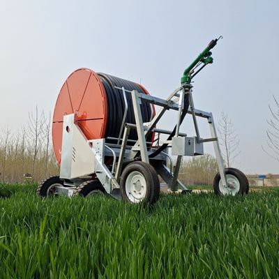Большое дождевое оружие Водное колесо сельскохозяйственные фермы ирригационные системы двигатель с нержавеющей стали шланг виндер роликовой катушки