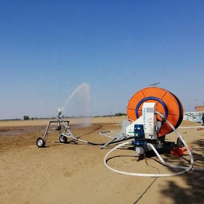 Большое дождевое оружие Водное колесо сельскохозяйственные фермы ирригационные системы двигатель с нержавеющей стали шланг виндер роликовой катушки